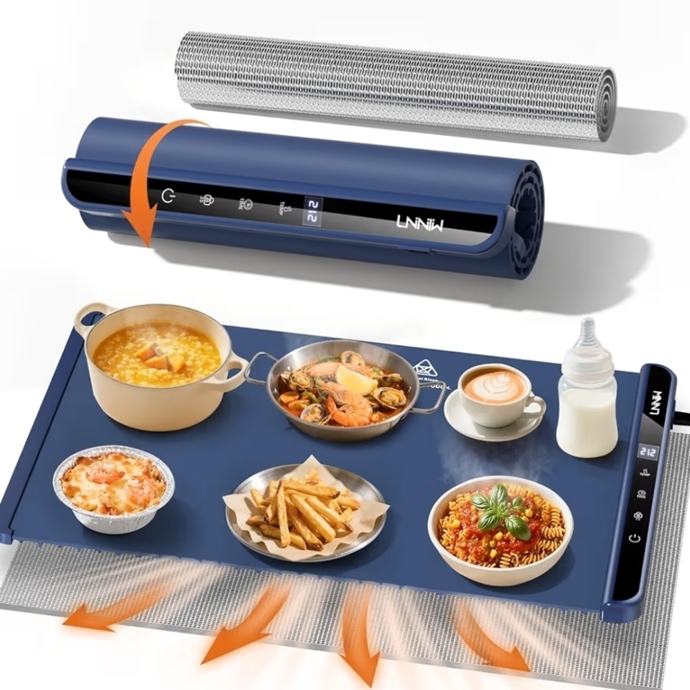Food Warming Mat 26x15 Electric Buffet Warmer 6 Temp Timer Child Lock TV2
